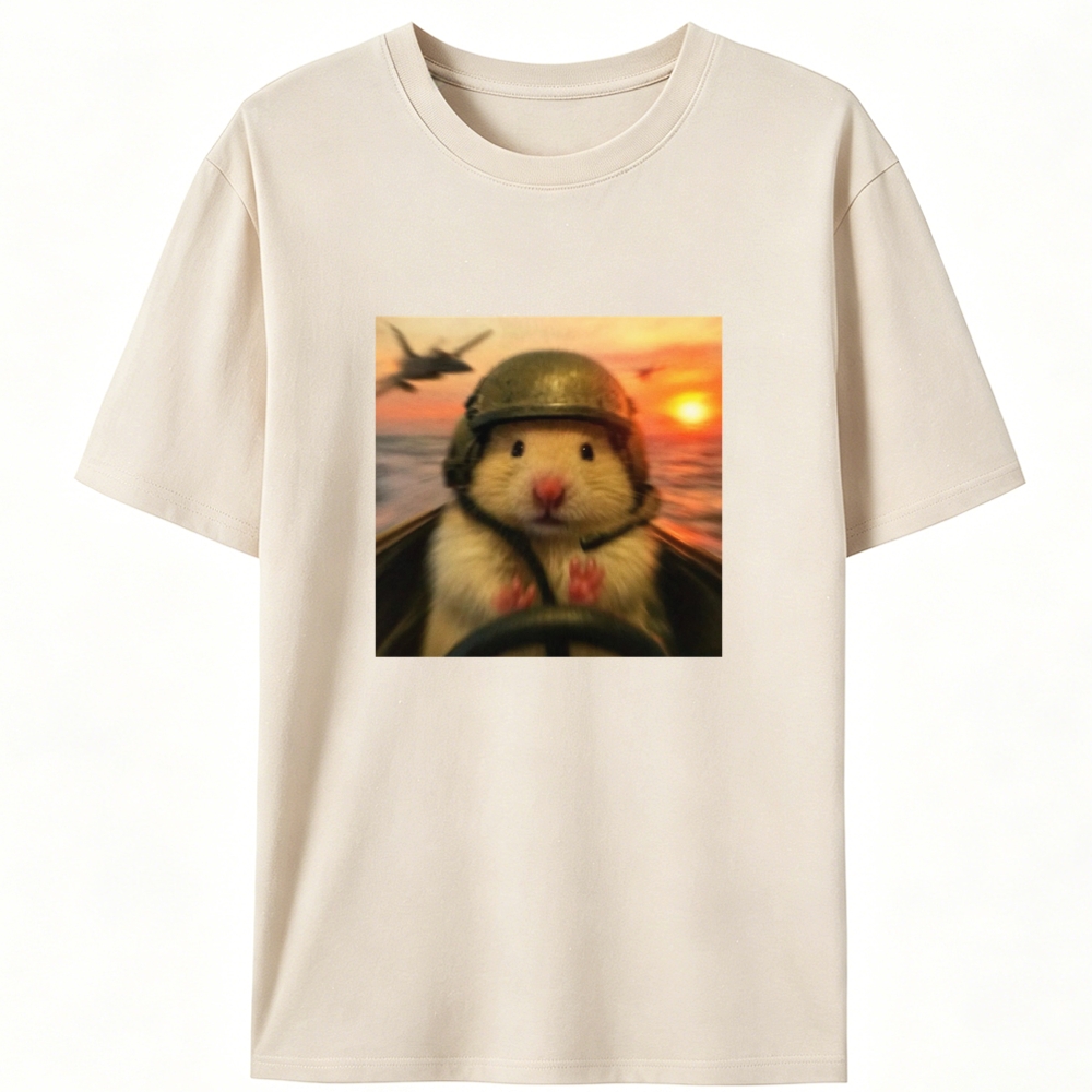 Marine Assault Hamster Retro Designed for Women - Slim Fit Cotton Tee