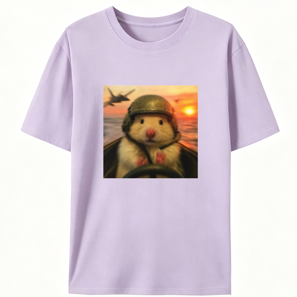 Marine Assault Hamster Retro Designed for Women - Slim Fit Cotton Tee