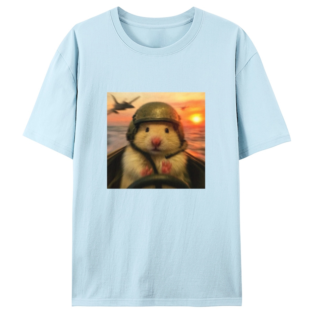 Marine Assault Hamster Retro Designed for Women - Slim Fit Cotton Tee