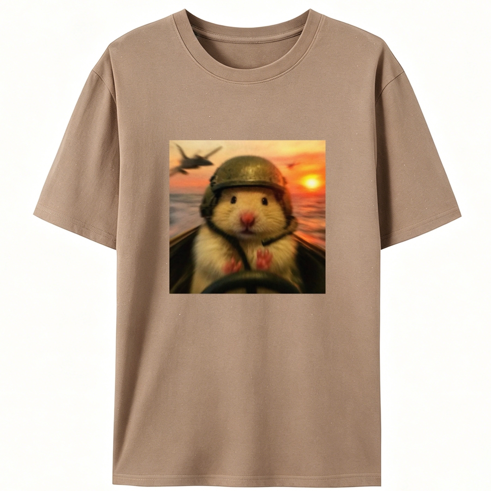 Marine Assault Hamster Retro Designed for Women - Slim Fit Cotton Tee