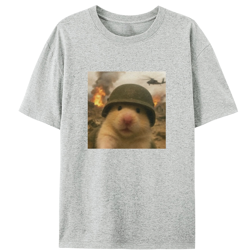War Hamster Retro Designed for Women - Slim Fit Cotton Tee