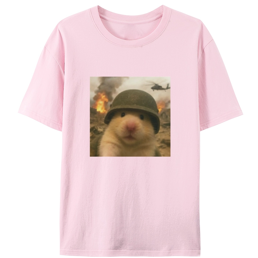 War Hamster Retro Designed for Women - Slim Fit Cotton Tee