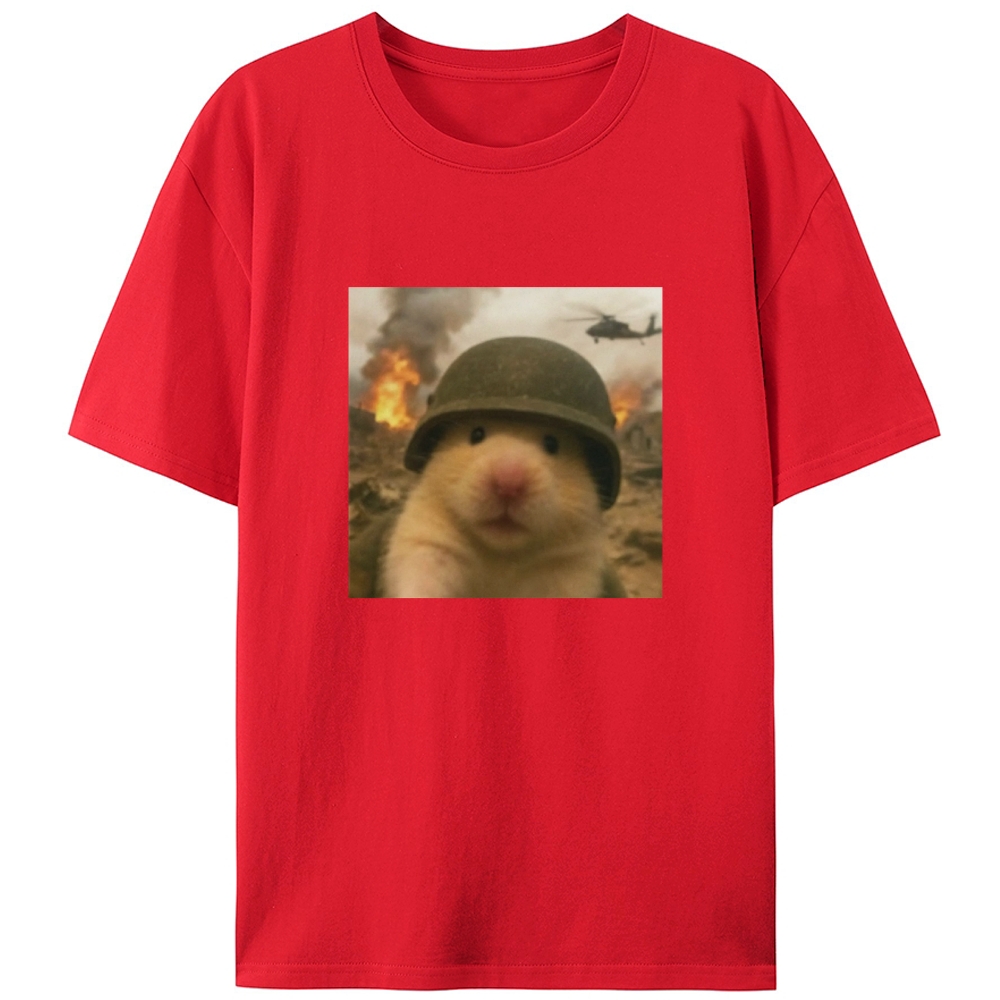 War Hamster Retro Designed for Women - Slim Fit Cotton Tee