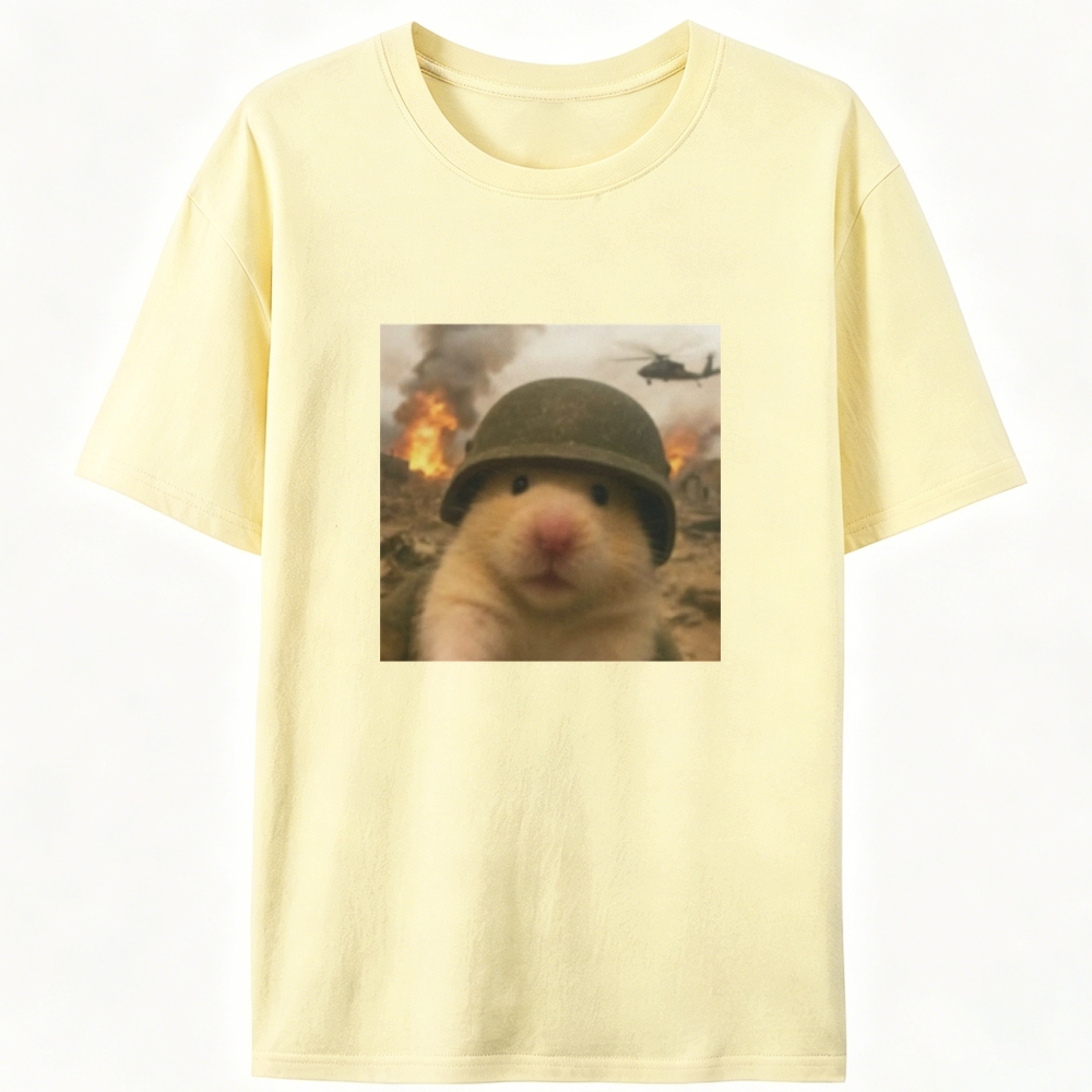War Hamster Retro Designed for Women - Slim Fit Cotton Tee