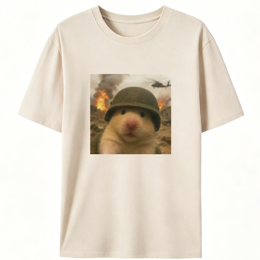 War Hamster Retro Designed for Women - Slim Fit Cotton Tee