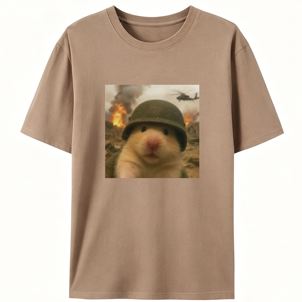 War Hamster Retro Designed for Women - Slim Fit Cotton Tee