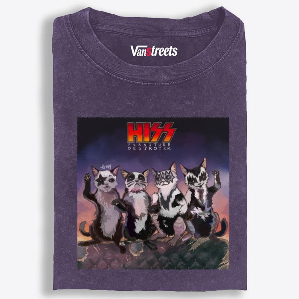 HISS: Furniture Destroyer Retro Washed T-Shirt | 100% Cotton | Streetwear Essential