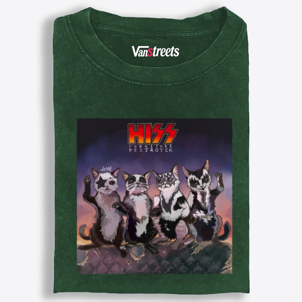 HISS: Furniture Destroyer Retro Washed T-Shirt | 100% Cotton | Streetwear Essential