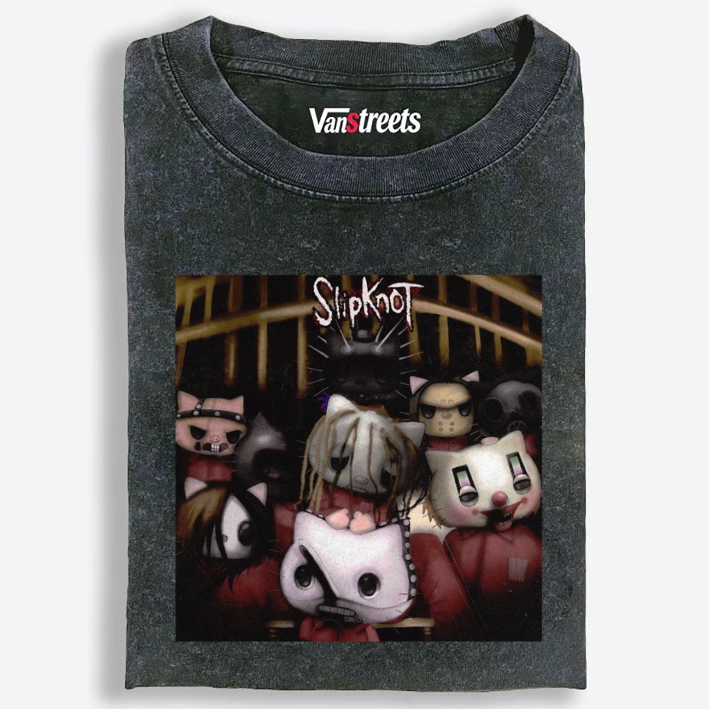 SlipKnot: Meowtal Edition Retro Washed T-Shirt | 100% Cotton | Streetwear Essential