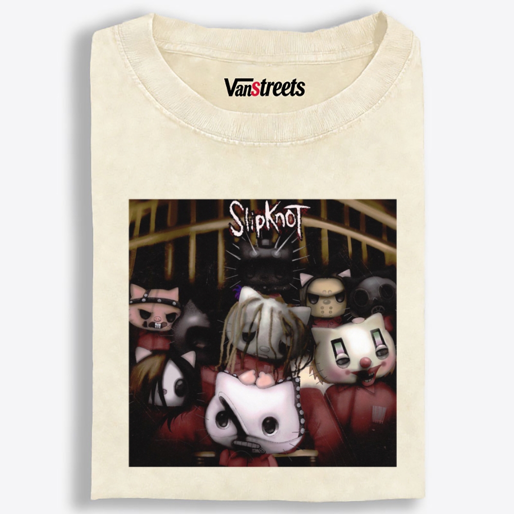 SlipKnot: Meowtal Edition Retro Washed T-Shirt | 100% Cotton | Streetwear Essential