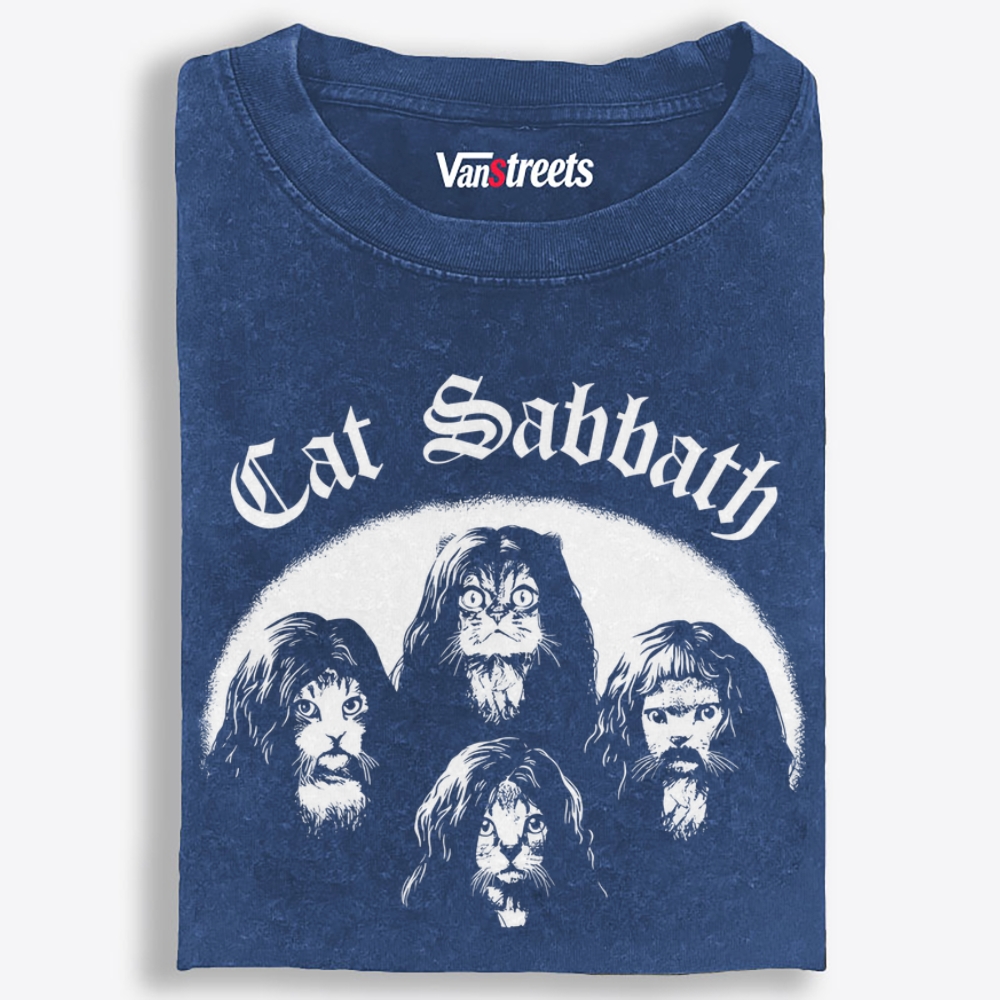 Cat Sabbath Retro Washed T-Shirt | 100% Cotton | Streetwear Essential