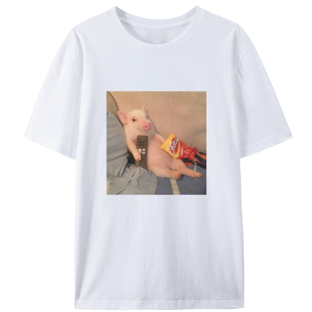 Chill Pig Retro Designed for Women - Slim Fit Cotton Tee