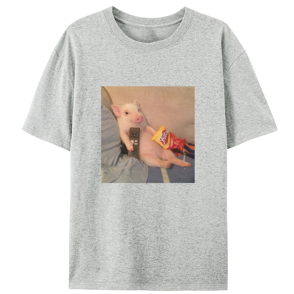 Chill Pig Retro Designed for Women - Slim Fit Cotton Tee