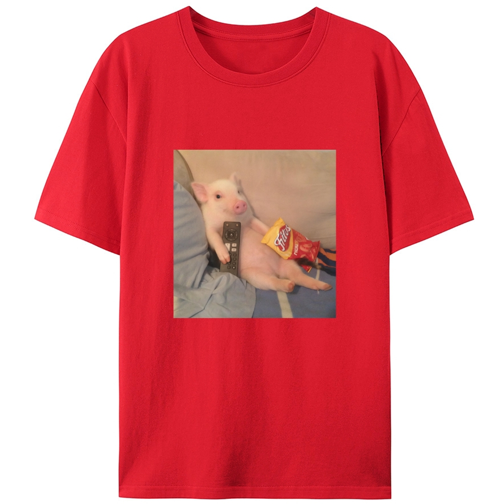 Chill Pig Retro Designed for Women - Slim Fit Cotton Tee
