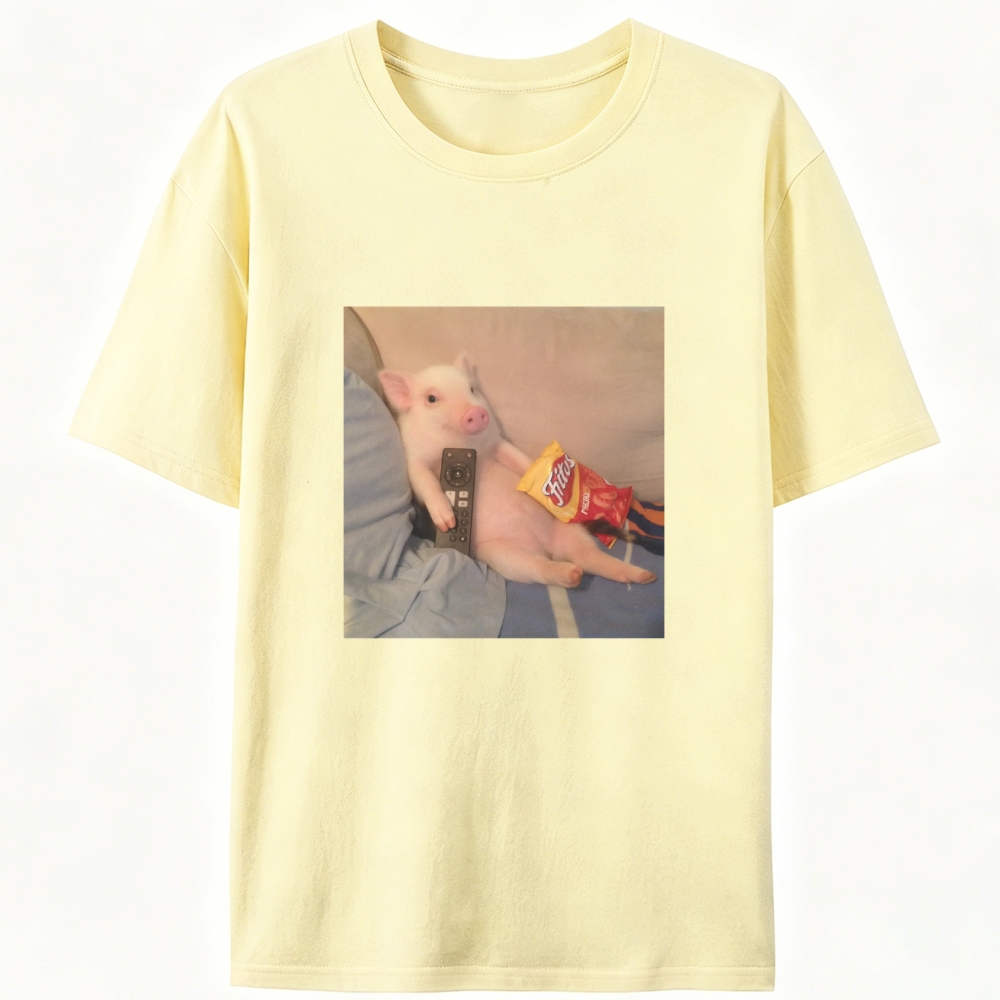 Chill Pig Retro Designed for Women - Slim Fit Cotton Tee