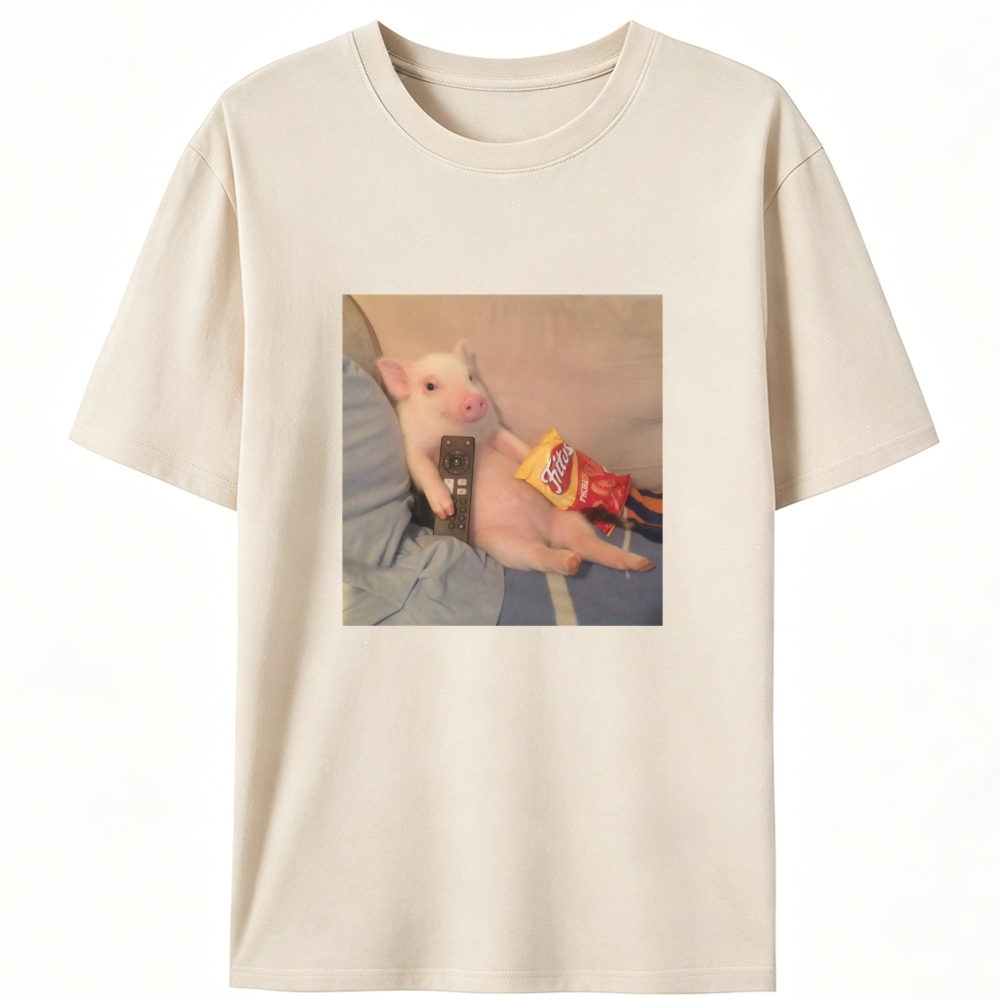 Chill Pig Retro Designed for Women - Slim Fit Cotton Tee