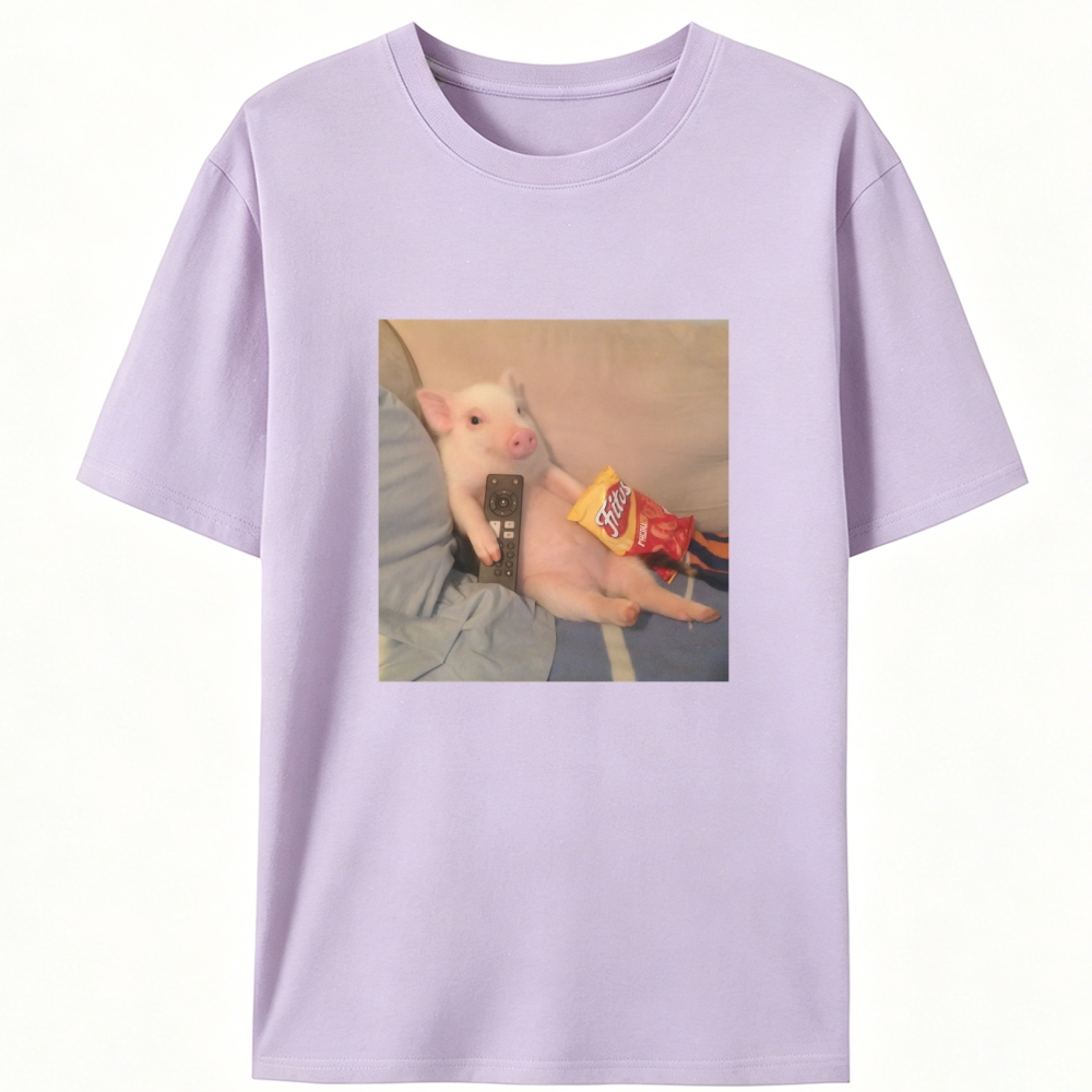 Chill Pig Retro Designed for Women - Slim Fit Cotton Tee