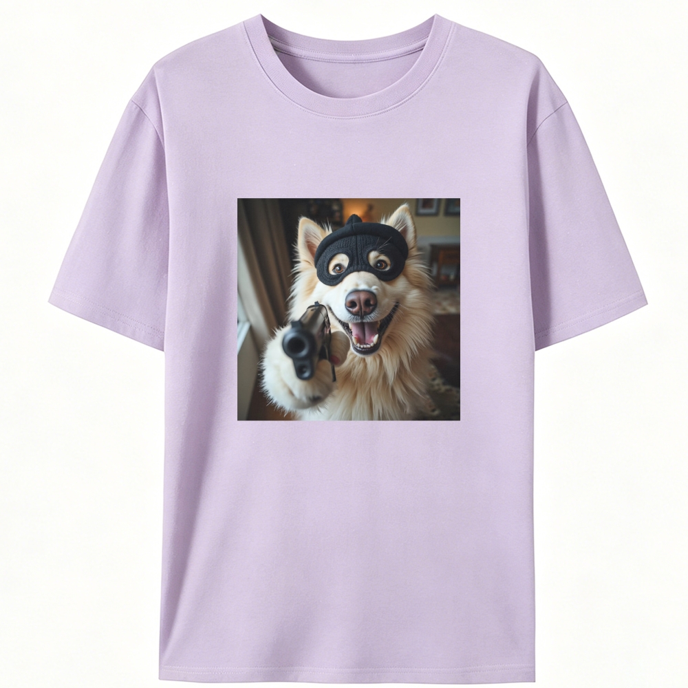 Masked Gun Dog Retro Designed for Women - Slim Fit Cotton Tee