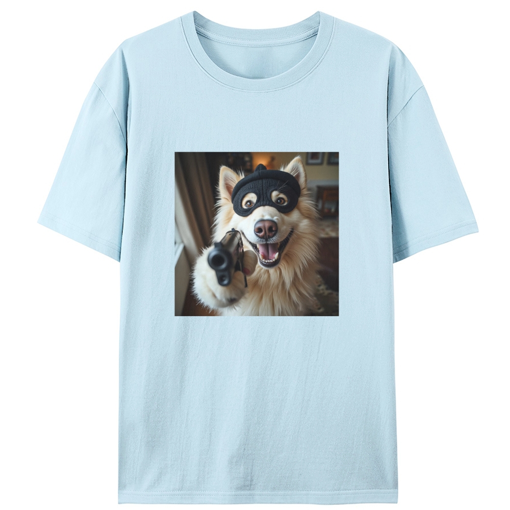 Masked Gun Dog Retro Designed for Women - Slim Fit Cotton Tee