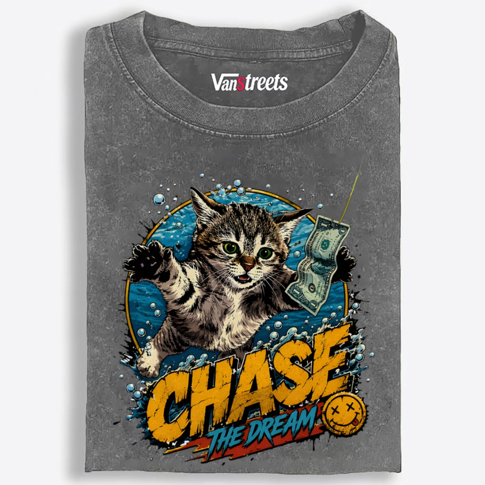 Chase the Dream Retro Washed T-Shirt | 100% Cotton | Streetwear Essential