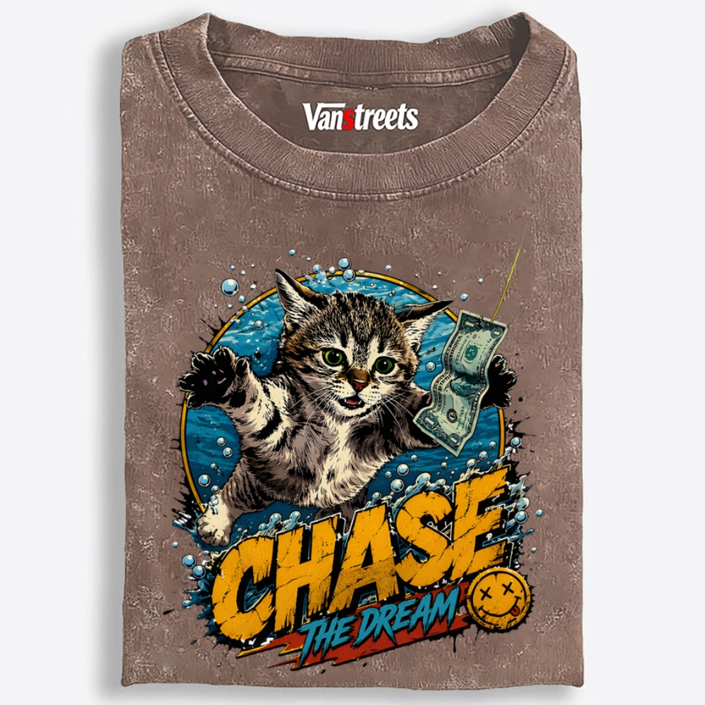 Chase the Dream Retro Washed T-Shirt | 100% Cotton | Streetwear Essential