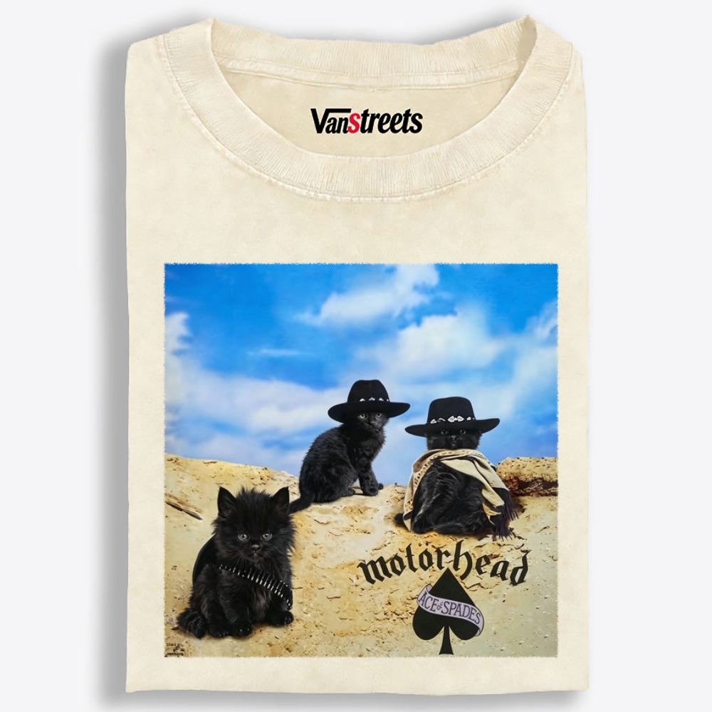 Motorhead Three Black Cats Retro Washed T-Shirt | 100% Cotton | Streetwear Essential