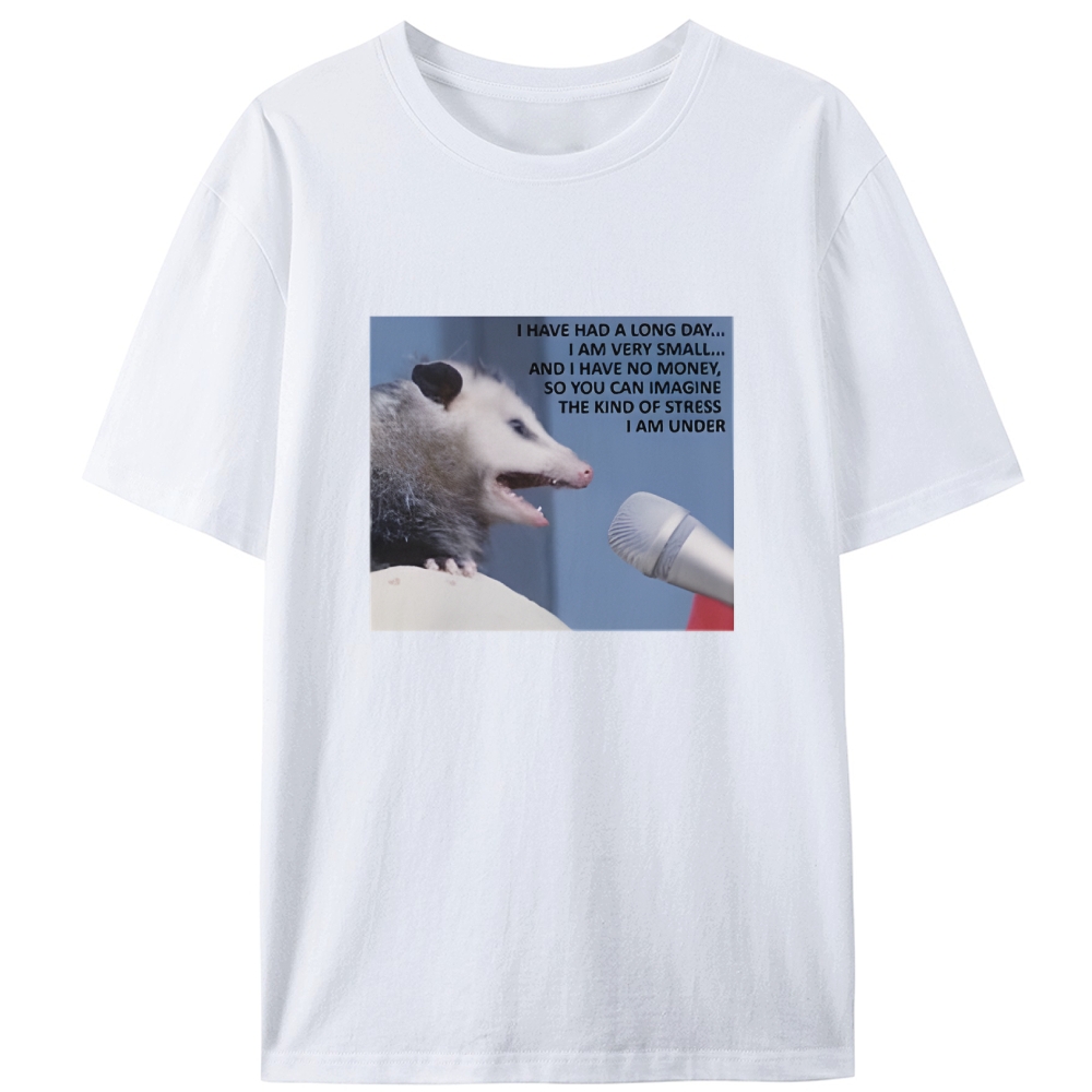 Possum Stress Manifesto Retro Designed for Women - Slim Fit Cotton Tee