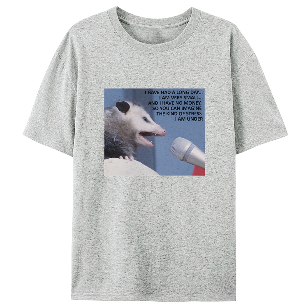 Possum Stress Manifesto Retro Designed for Women - Slim Fit Cotton Tee