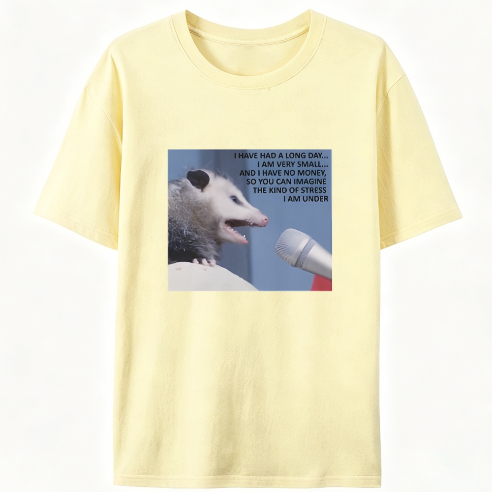 Possum Stress Manifesto Retro Designed for Women - Slim Fit Cotton Tee