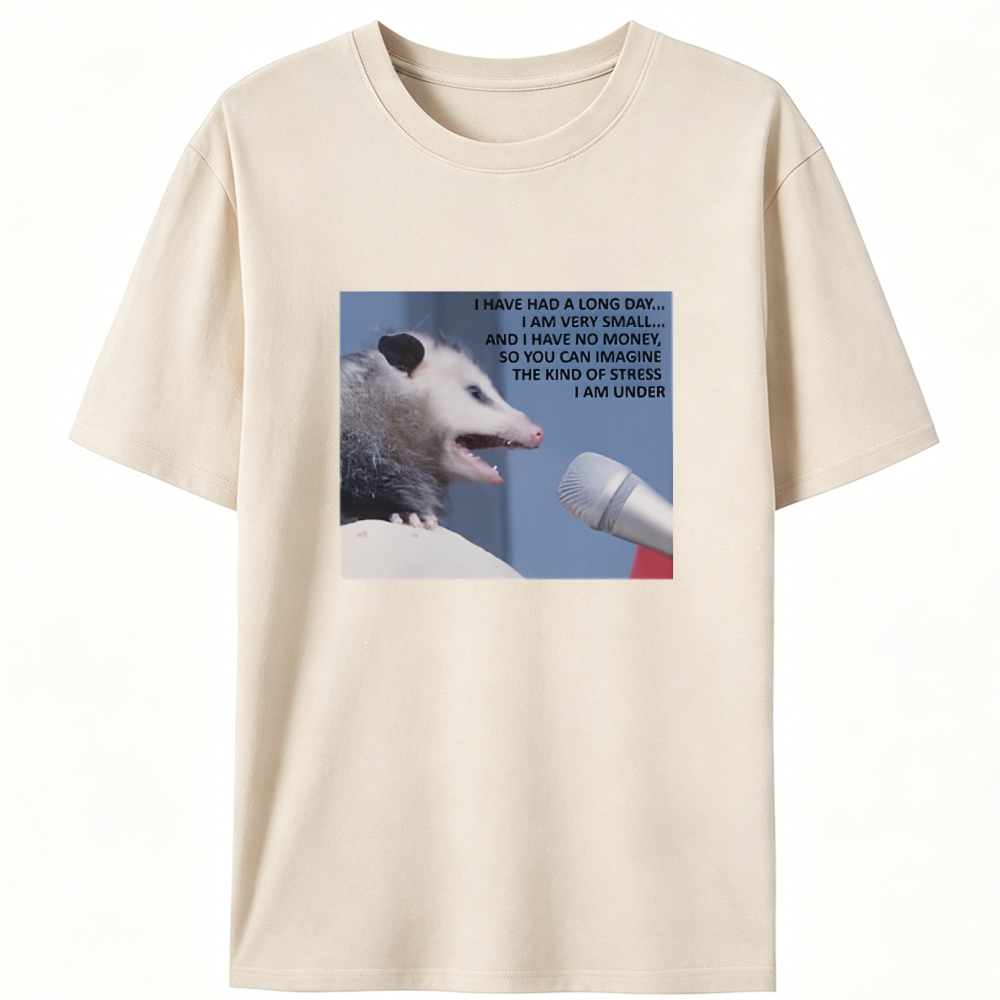 Possum Stress Manifesto Retro Designed for Women - Slim Fit Cotton Tee