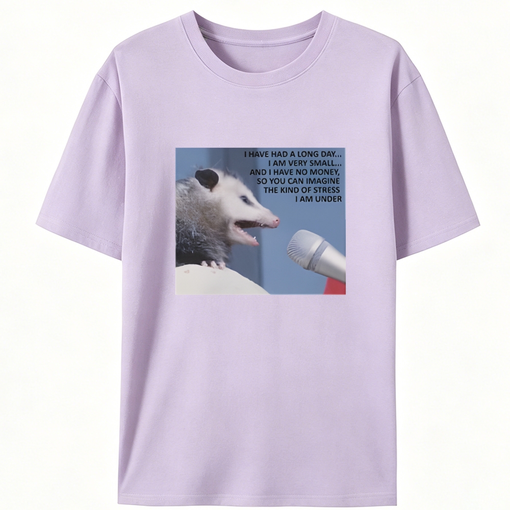 Possum Stress Manifesto Retro Designed for Women - Slim Fit Cotton Tee