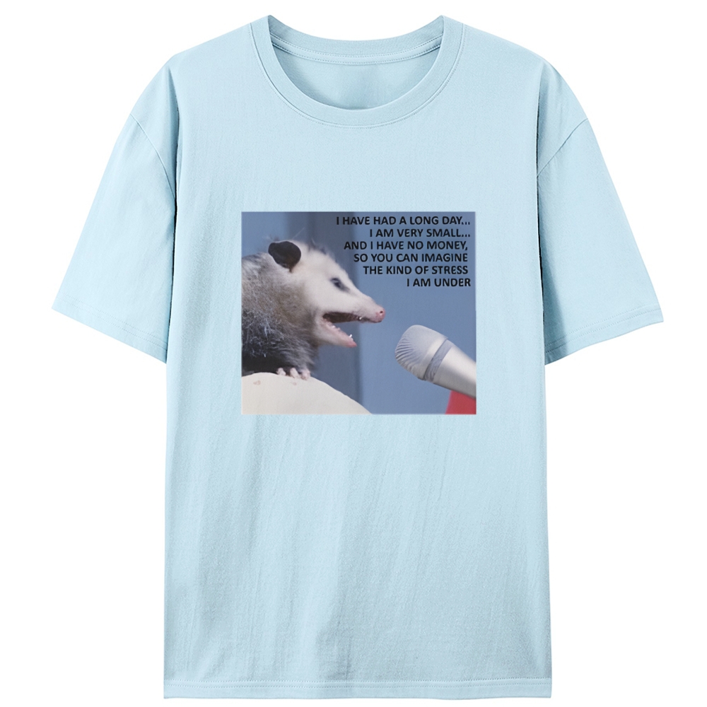 Possum Stress Manifesto Retro Designed for Women - Slim Fit Cotton Tee
