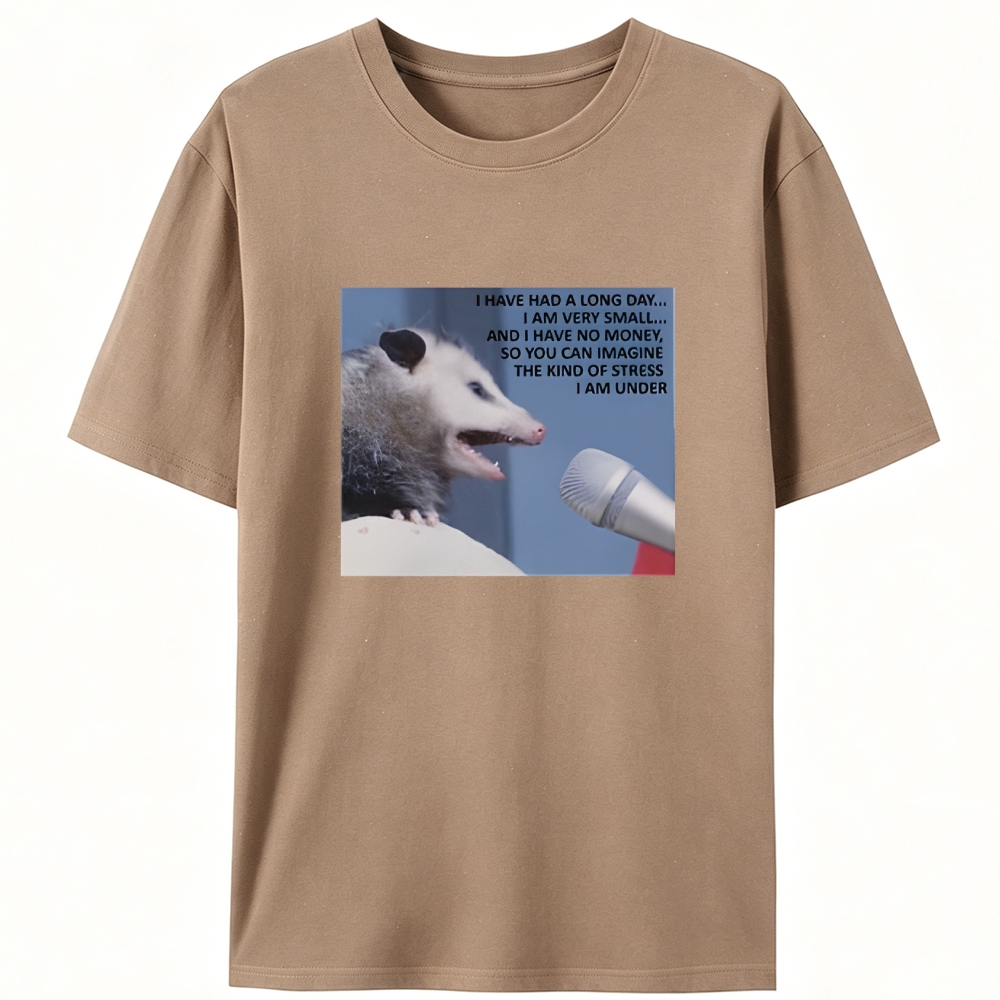 Possum Stress Manifesto Retro Designed for Women - Slim Fit Cotton Tee