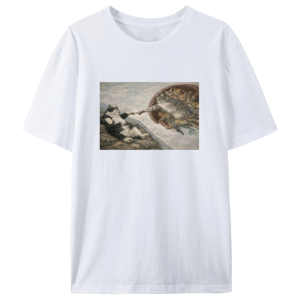 The Creation of Cats Retro Designed for Women - Slim Fit Cotton Tee
