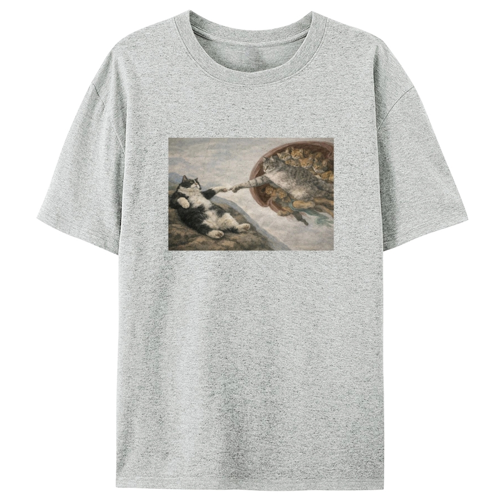 The Creation of Cats Retro Designed for Women - Slim Fit Cotton Tee