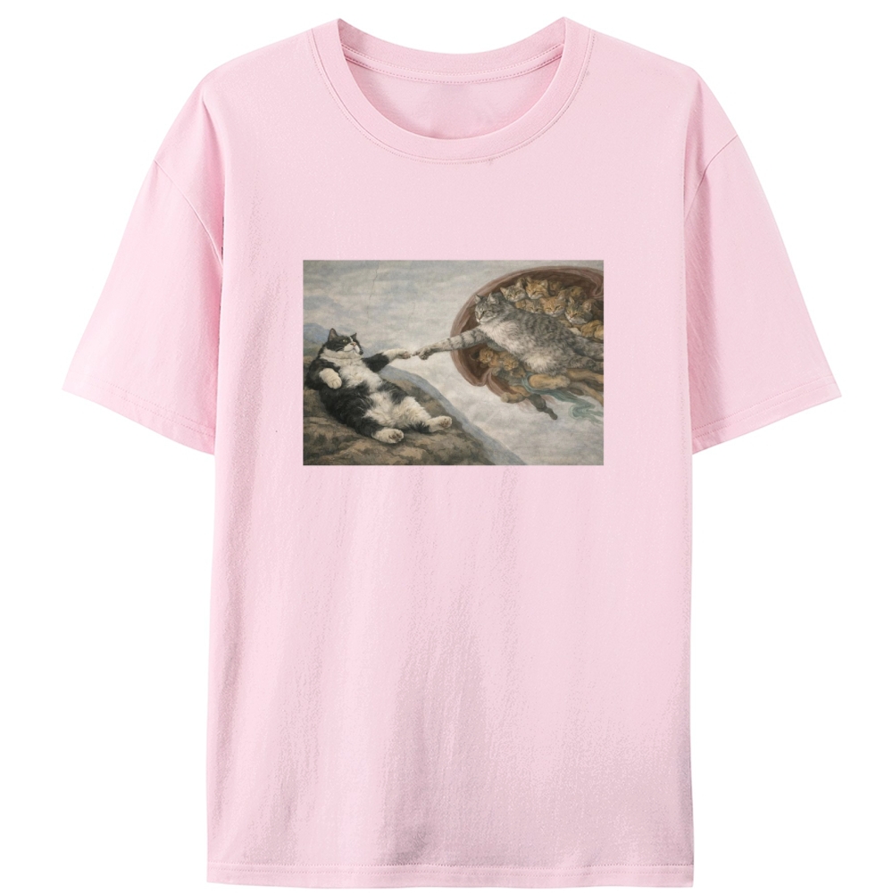 The Creation of Cats Retro Designed for Women - Slim Fit Cotton Tee