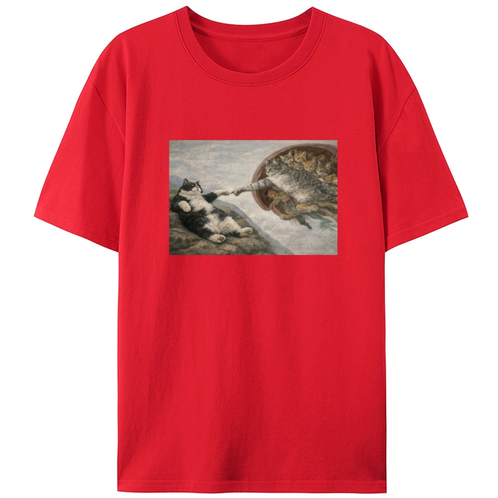 The Creation of Cats Retro Designed for Women - Slim Fit Cotton Tee