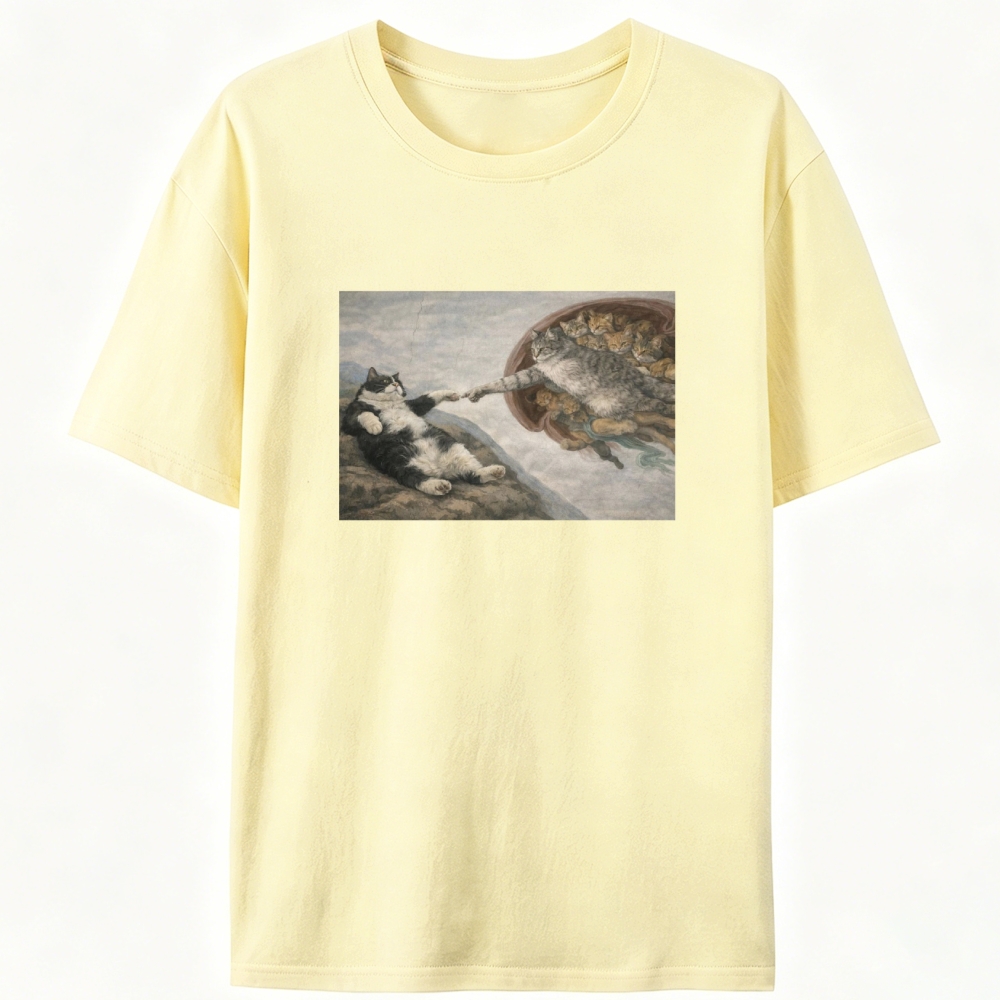 The Creation of Cats Retro Designed for Women - Slim Fit Cotton Tee