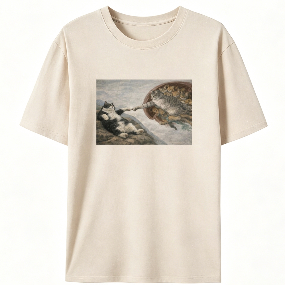 The Creation of Cats Retro Designed for Women - Slim Fit Cotton Tee