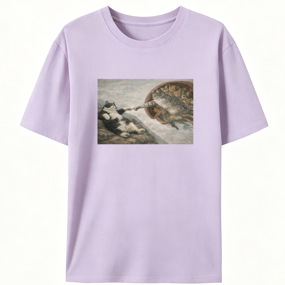 The Creation of Cats Retro Designed for Women - Slim Fit Cotton Tee