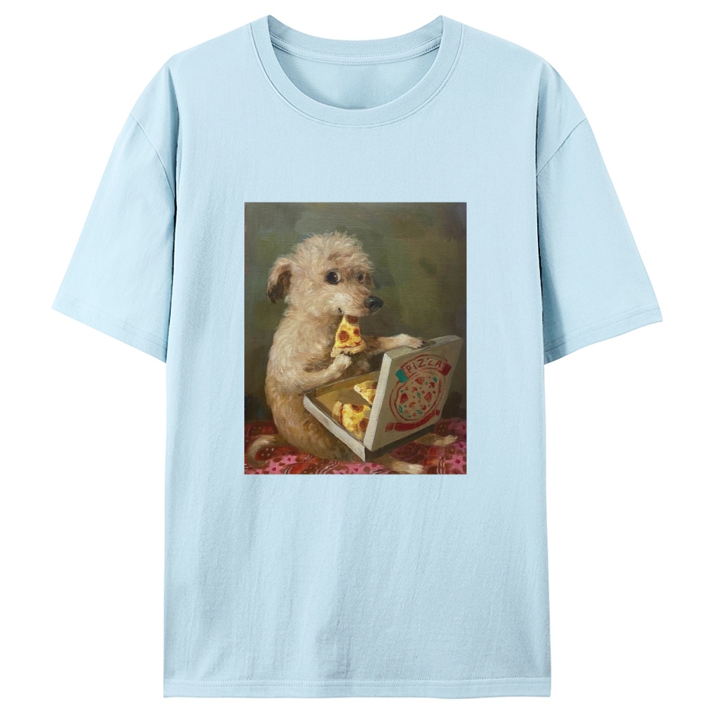 Pizza Dog Retro Designed for Women - Slim Fit Cotton Tee