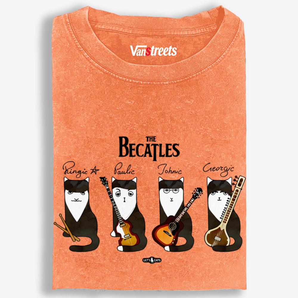 The Becatles Retro Washed T-Shirt | 100% Cotton | Streetwear Essential