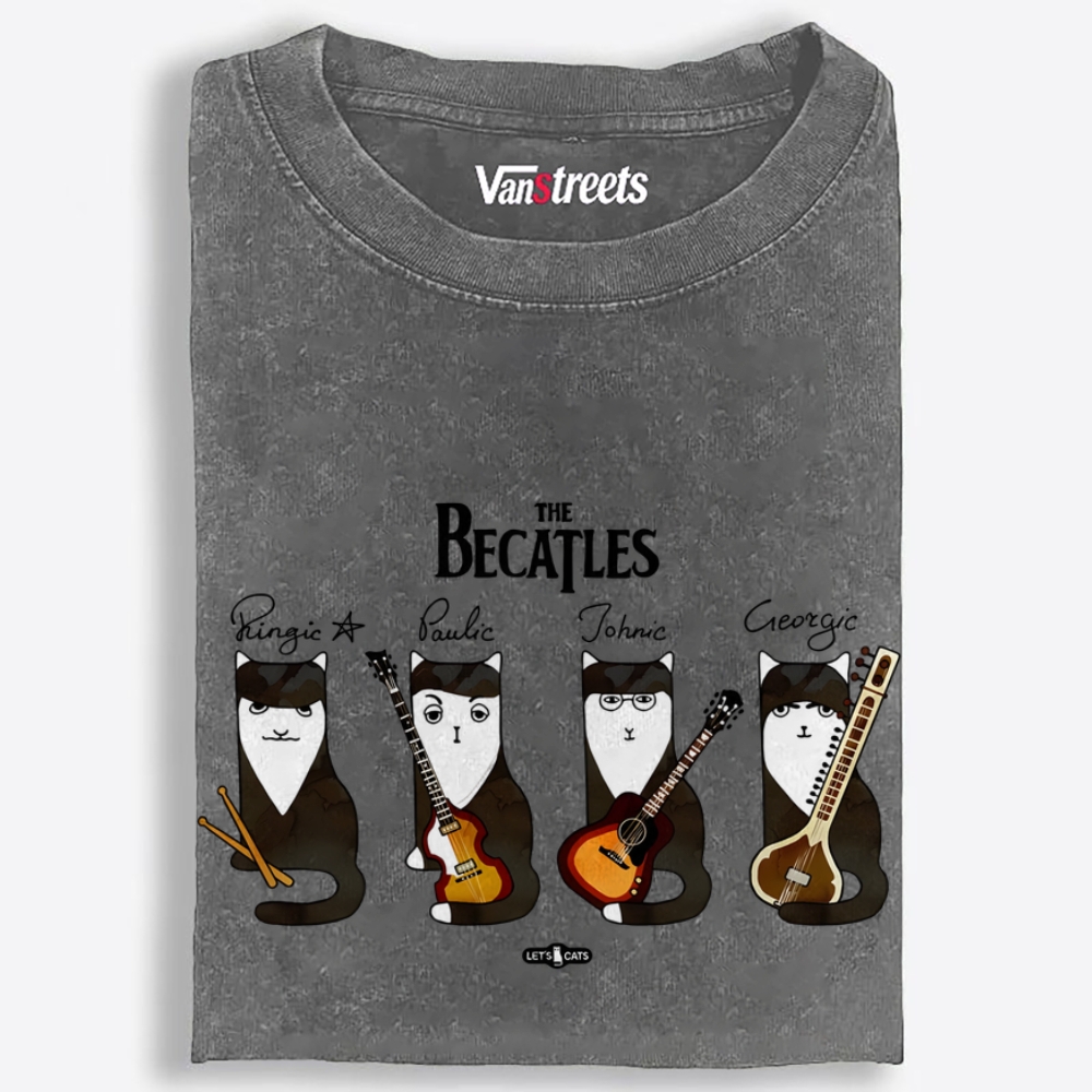 The Becatles Retro Washed T-Shirt | 100% Cotton | Streetwear Essential