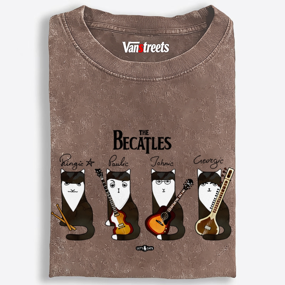 The Becatles Retro Washed T-Shirt | 100% Cotton | Streetwear Essential