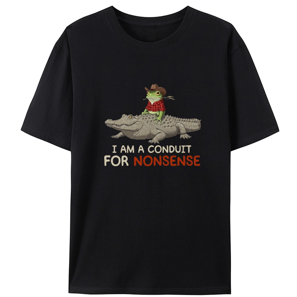 Conduit For Nonsense Frog Retro Designed for Women - Slim Fit Cotton Tee