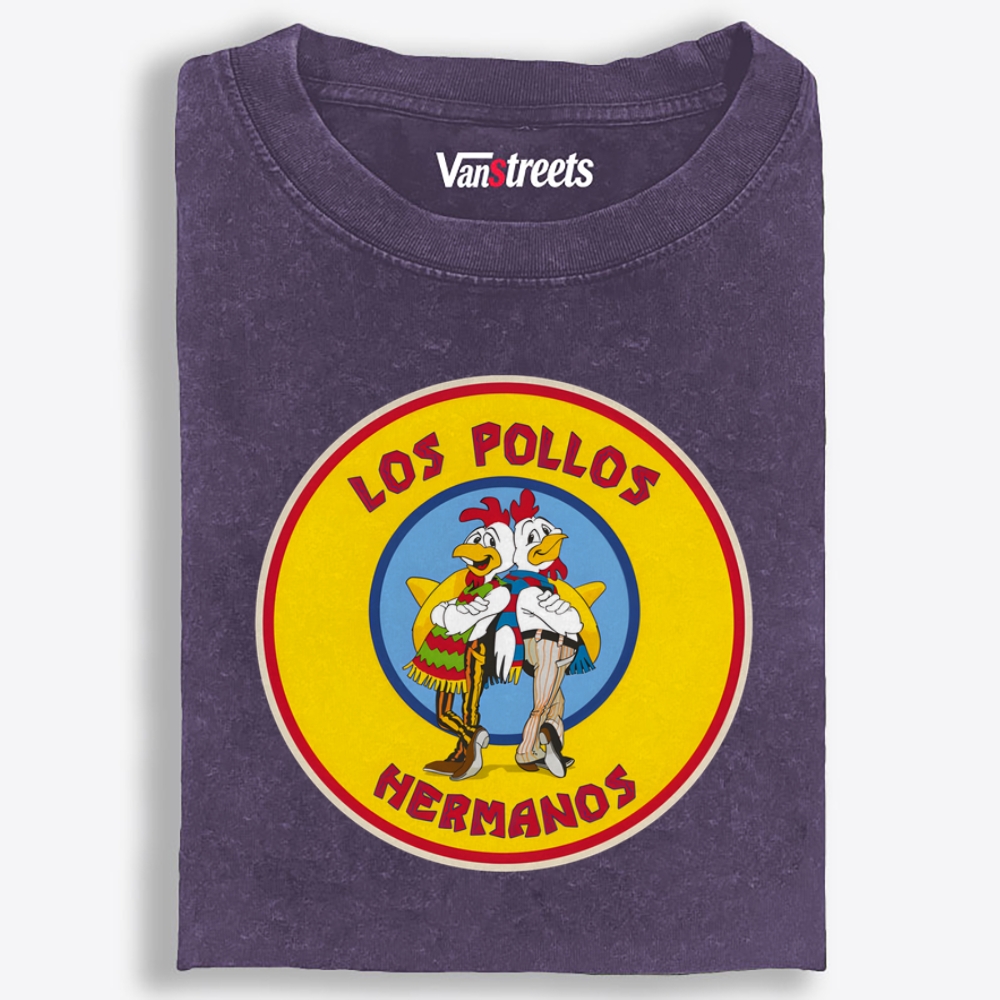 Los Pollos Hermanos Breaking Bad Retro Washed T-Shirt | 100% Cotton | Streetwear Essential