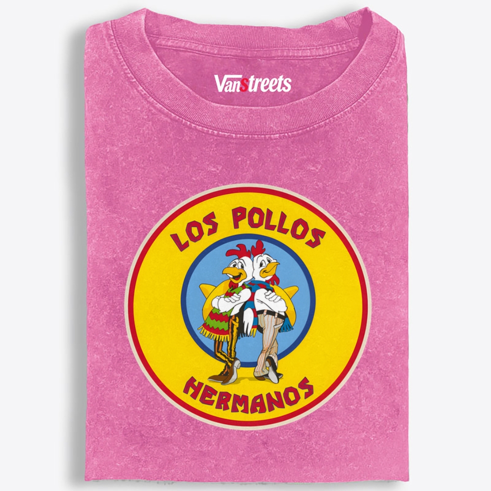 Los Pollos Hermanos Breaking Bad Retro Washed T-Shirt | 100% Cotton | Streetwear Essential