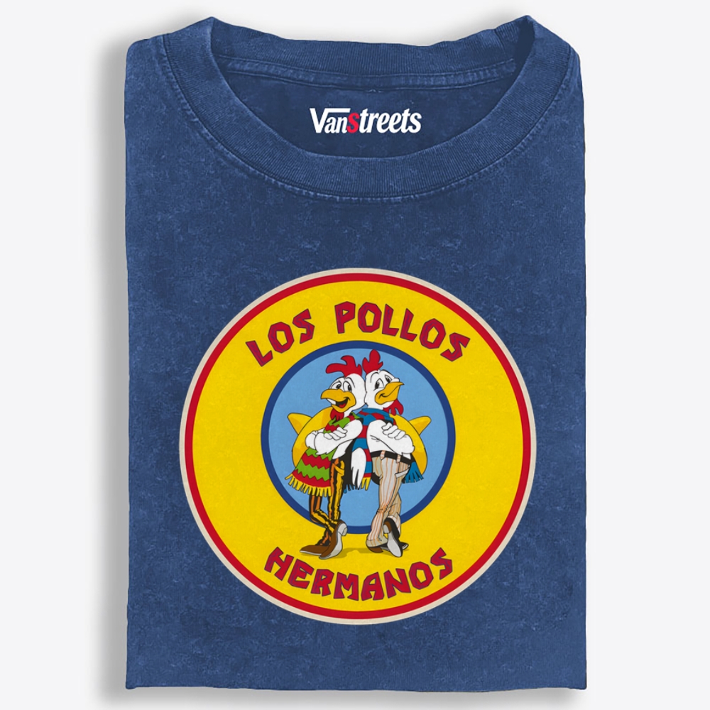 Los Pollos Hermanos Breaking Bad Retro Washed T-Shirt | 100% Cotton | Streetwear Essential