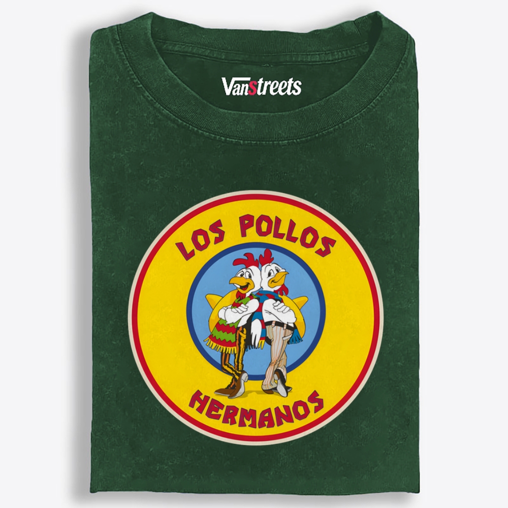 Los Pollos Hermanos Breaking Bad Retro Washed T-Shirt | 100% Cotton | Streetwear Essential