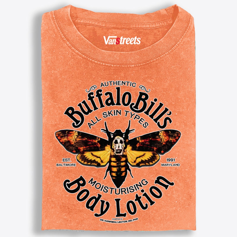 Buffalo Bill's Body Lotion Retro Washed T-Shirt | 100% Cotton | Streetwear Essential